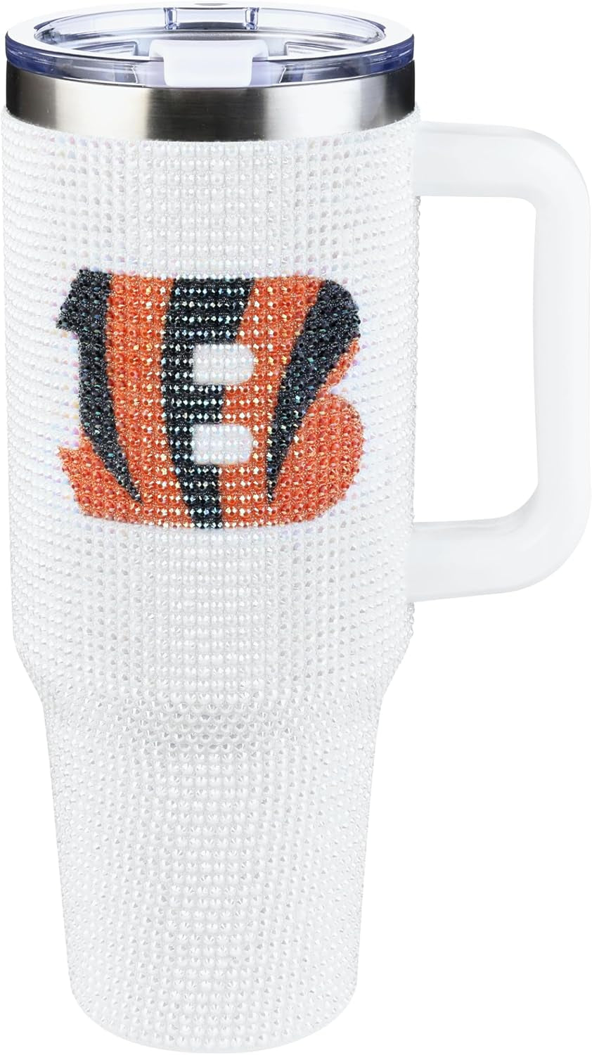 The Memory Company Officially Licensed 40Oz White Bling Game Day Tumbler, Las Vegas Raiders