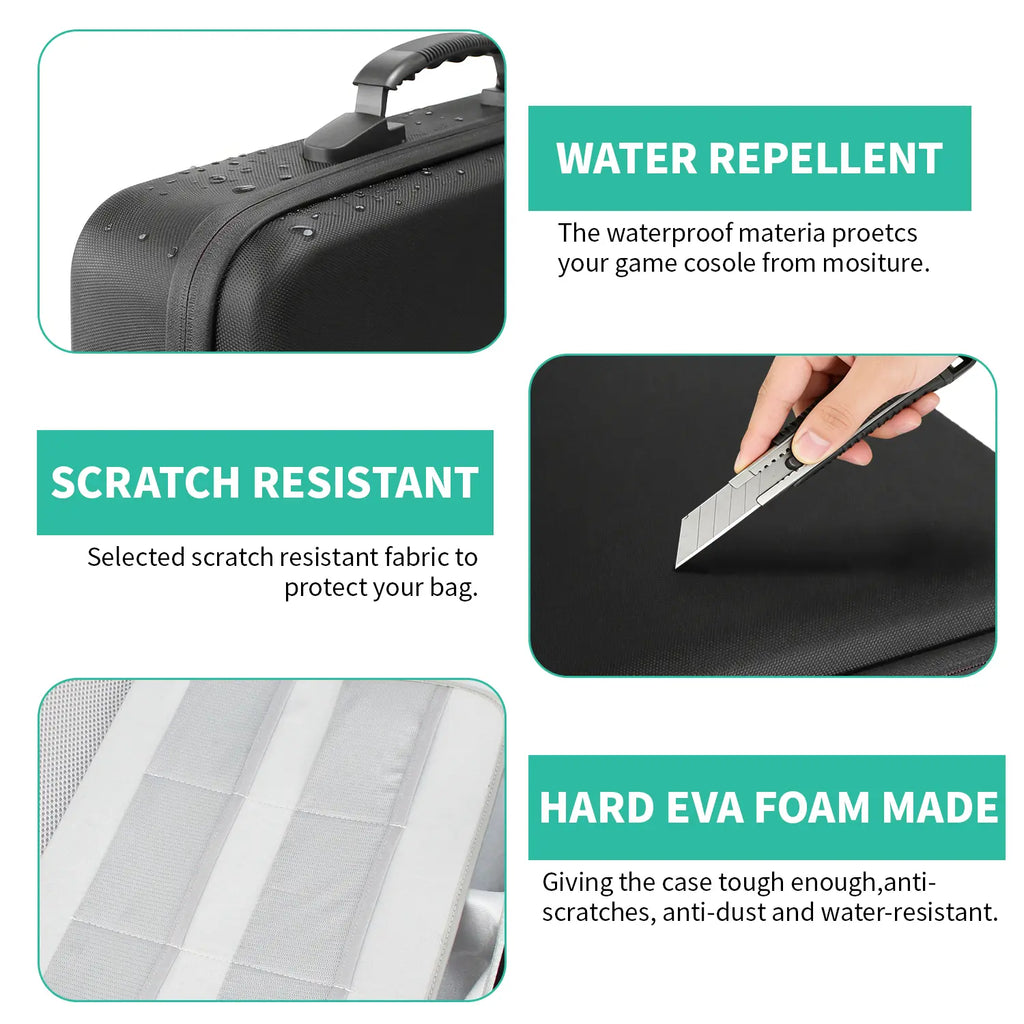 Xbox Series S Carrying Case Hard EVA Shell, Waterproof Shockproof Dustproof Travel Bag for Xbox Series S Console, Large Capacity Holds Controller Headset Games Cables, Impact Resistant Protective Pouch, Essential Gift for Gamers