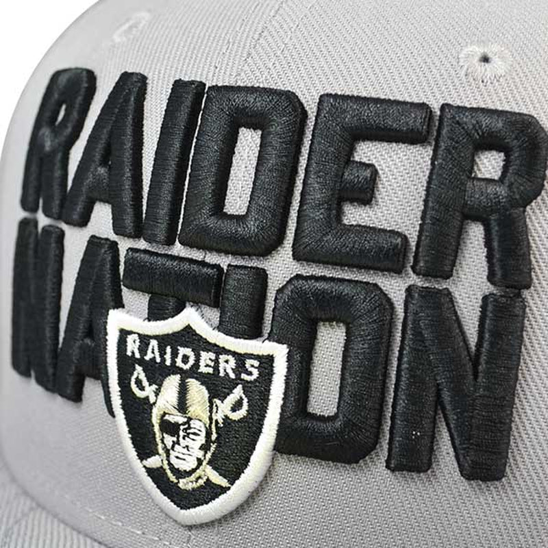 Oakland Raiders RAIDER NATION Fitted 59Fifty  NFL Hat - Gray/Black