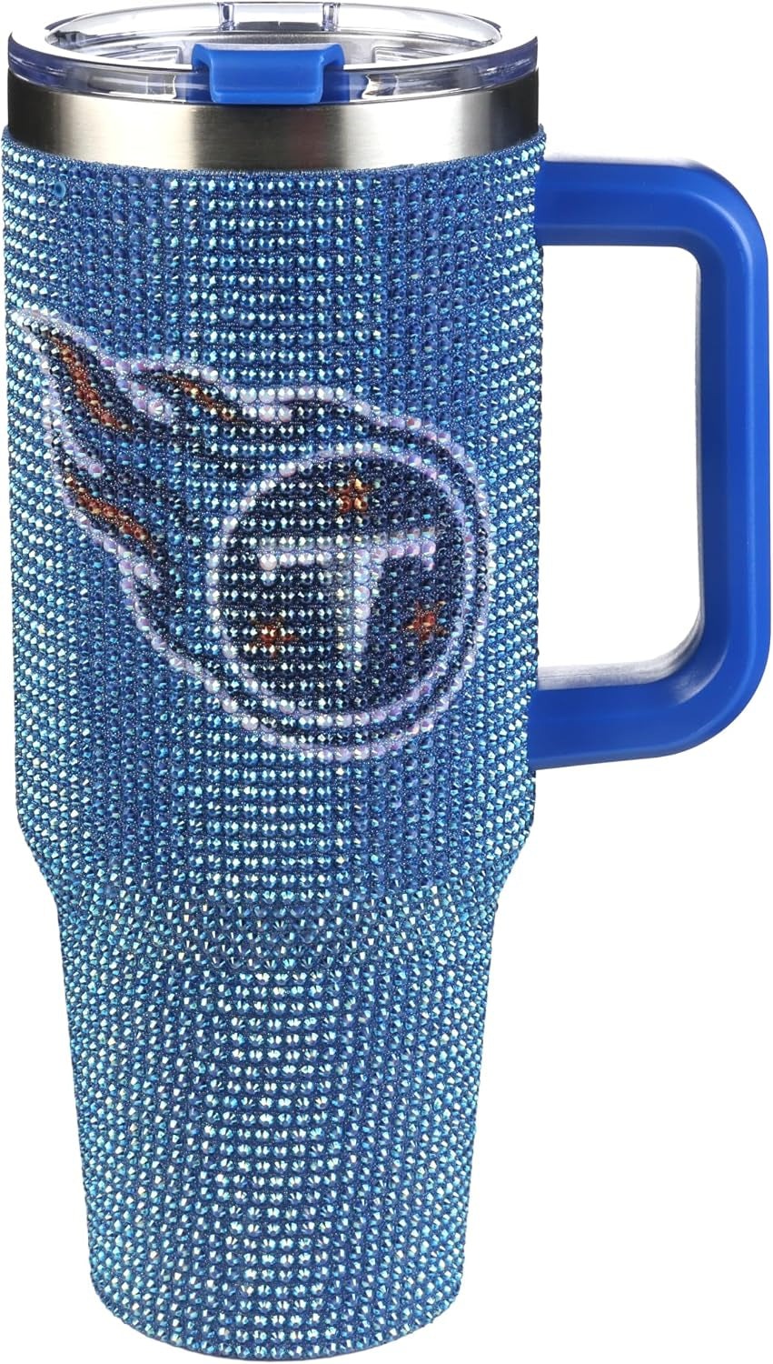 The Memory Company Officially Licensed 40Oz White Bling Game Day Tumbler, Las Vegas Raiders