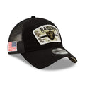 Las Vegas Raiders  2021 Salute to Service Trucker 9TWENTY Adjustable Hat - Black