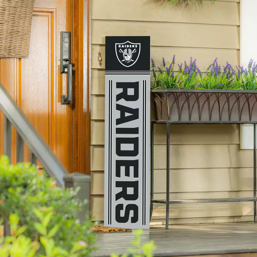 47 In. Double-Sided Leaner Fall Seasonal Porch Sign, Las Vegas Raiders