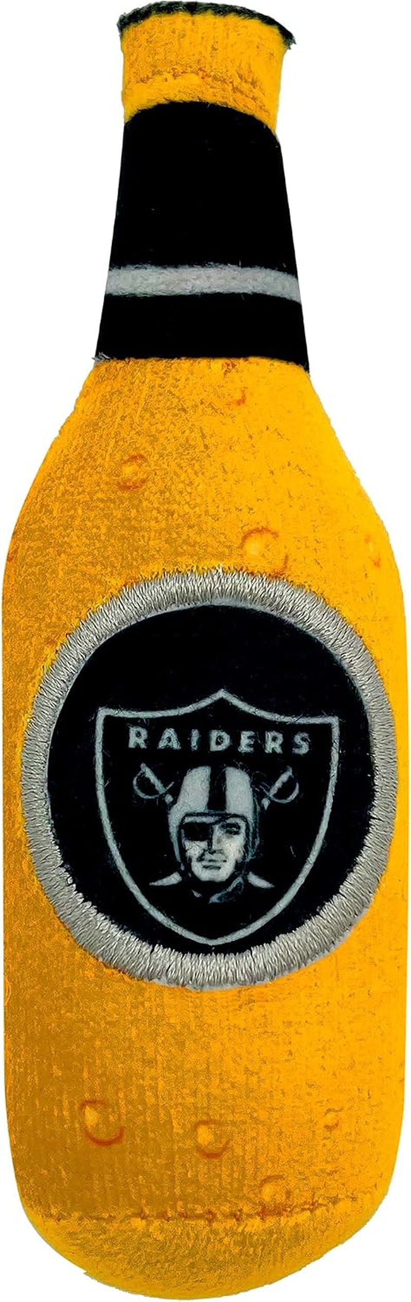 BEST PLUSH CAT TOY - NFL LAS VEGAS RAIDERS Complete Set of 3 Piece Cat Toys Filled with Fresh Catnip. Includes: 1 Helmet Cat Toy, 1 Football Cat Toy with Feathers & 1 Beer Bottle. Beautiful Team LOGOS