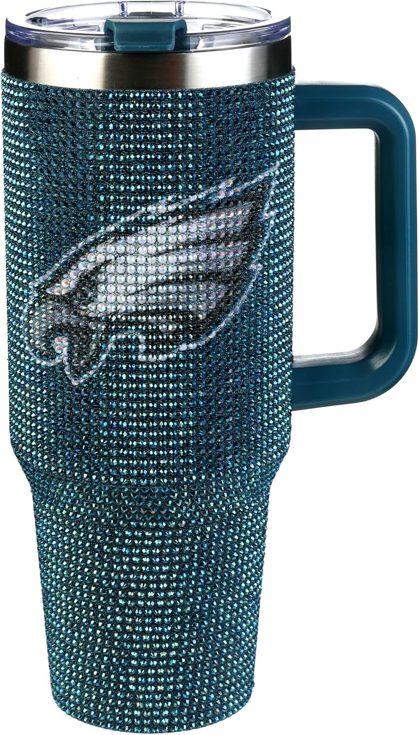 The Memory Company Officially Licensed 40Oz White Bling Game Day Tumbler, Las Vegas Raiders