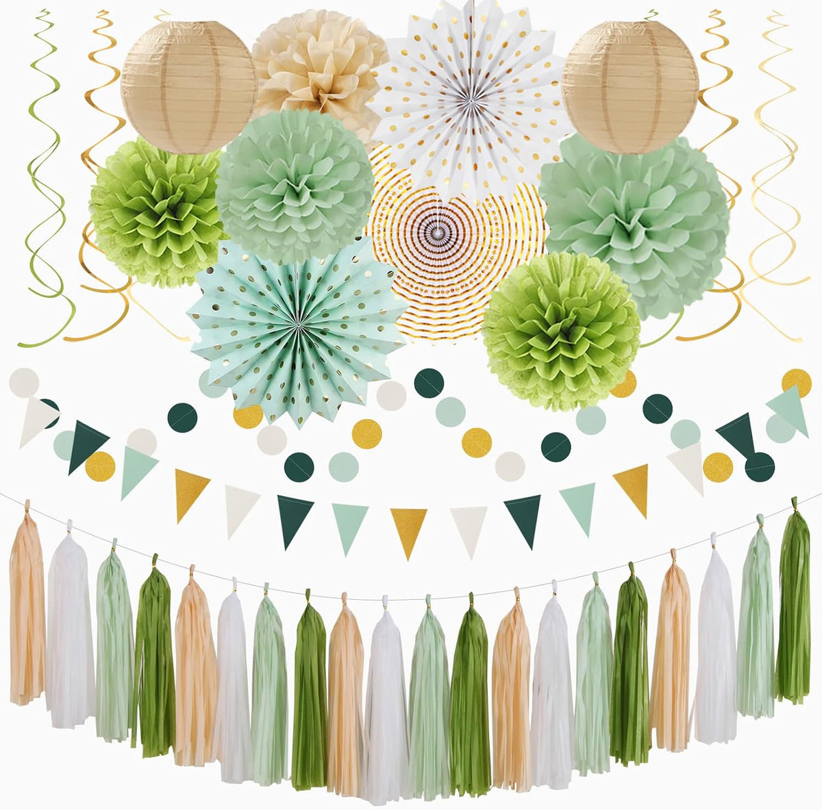 Black White-Silver Party-Decorations - 33Pcs Kits Banner,Graduation Streamer Tassel Garland,Tissue Pom Poms Honeycomb,Paper Lantern Fans,Birthday Wedding Baby Bridal Shower New Years Decor Hugtmr