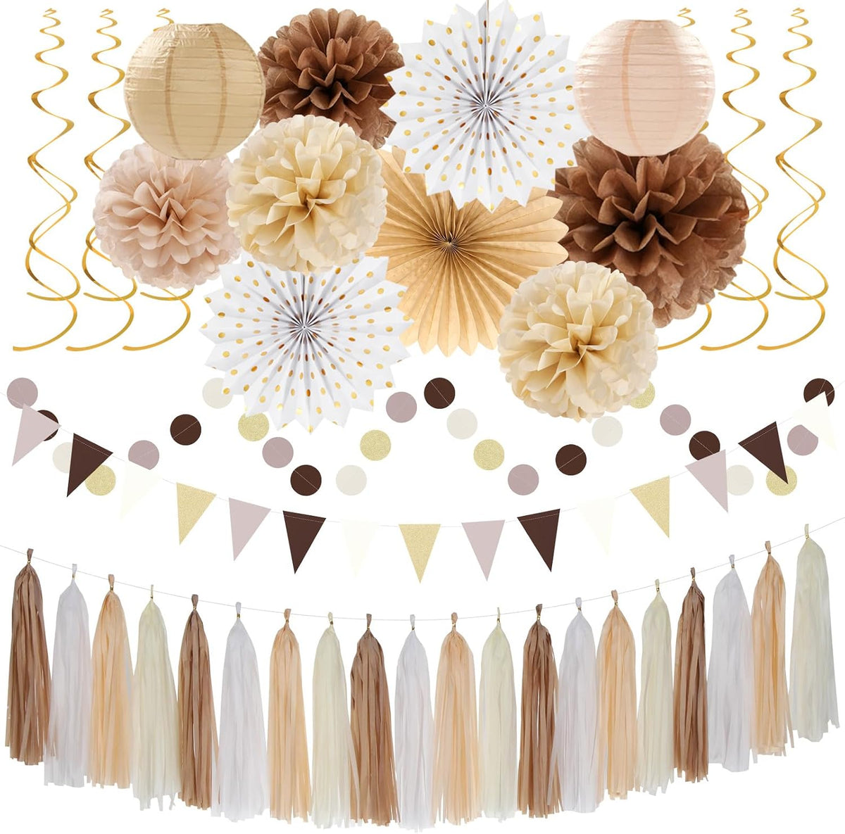 Black White-Silver Party-Decorations - 33Pcs Kits Banner,Graduation Streamer Tassel Garland,Tissue Pom Poms Honeycomb,Paper Lantern Fans,Birthday Wedding Baby Bridal Shower New Years Decor Hugtmr