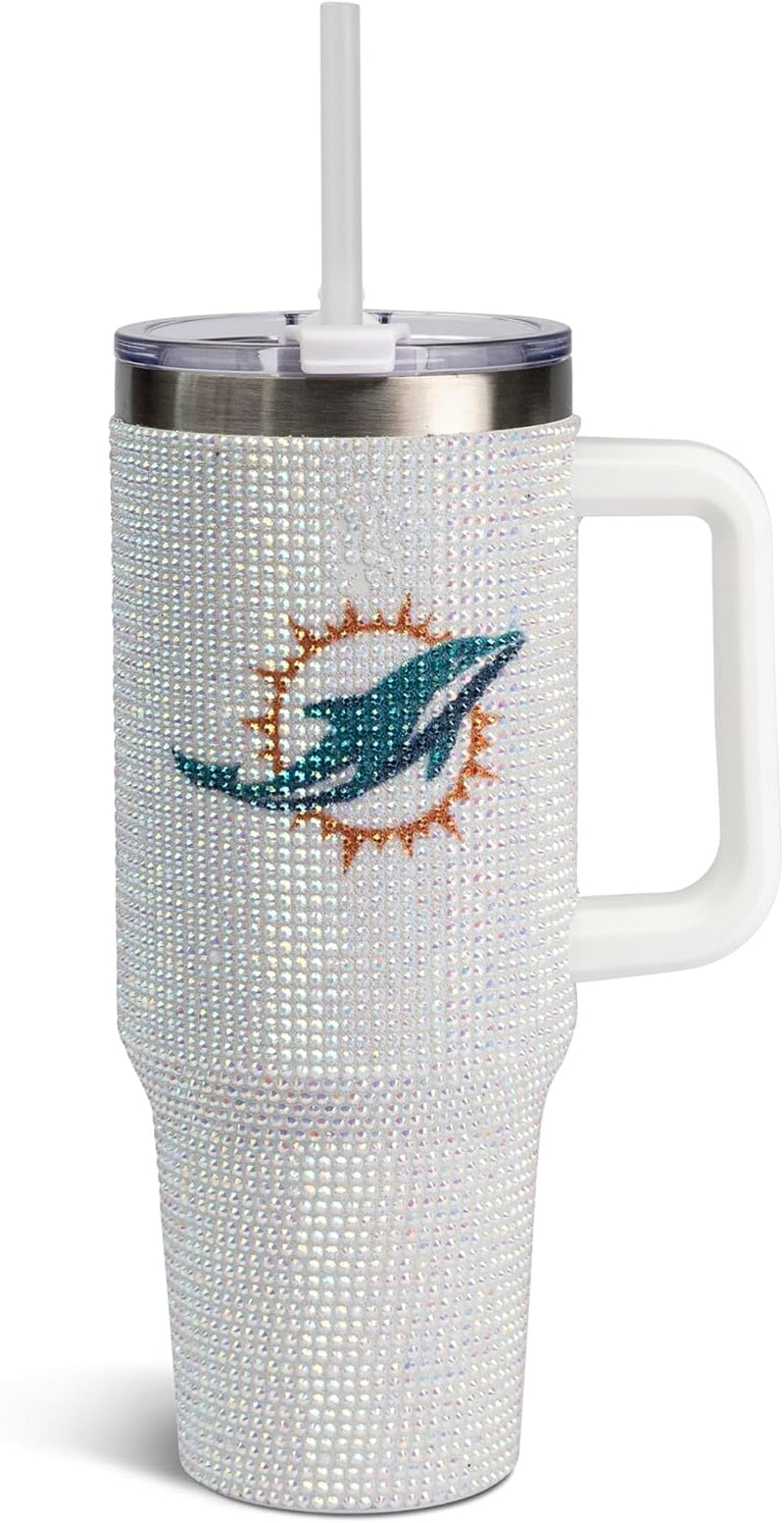 The Memory Company Officially Licensed 40Oz White Bling Game Day Tumbler, Las Vegas Raiders