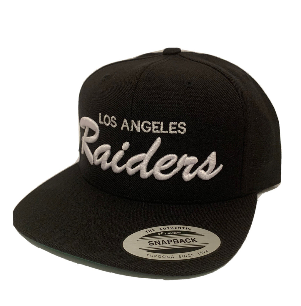Los Angeles LA Raiders Script Classic Snapback Cap Hat Adjustable Black