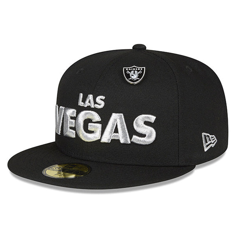 Las Vegas Raiders  SUPER PIN-HIT 59FIFTY Fitted Hat - Black/Silver