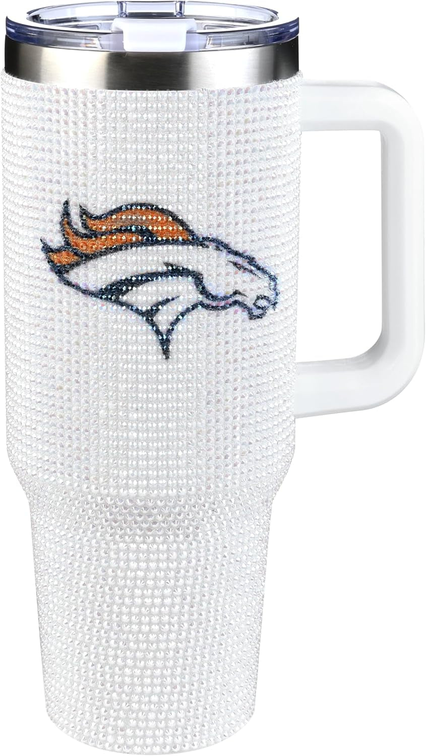 The Memory Company Officially Licensed 40Oz White Bling Game Day Tumbler, Las Vegas Raiders