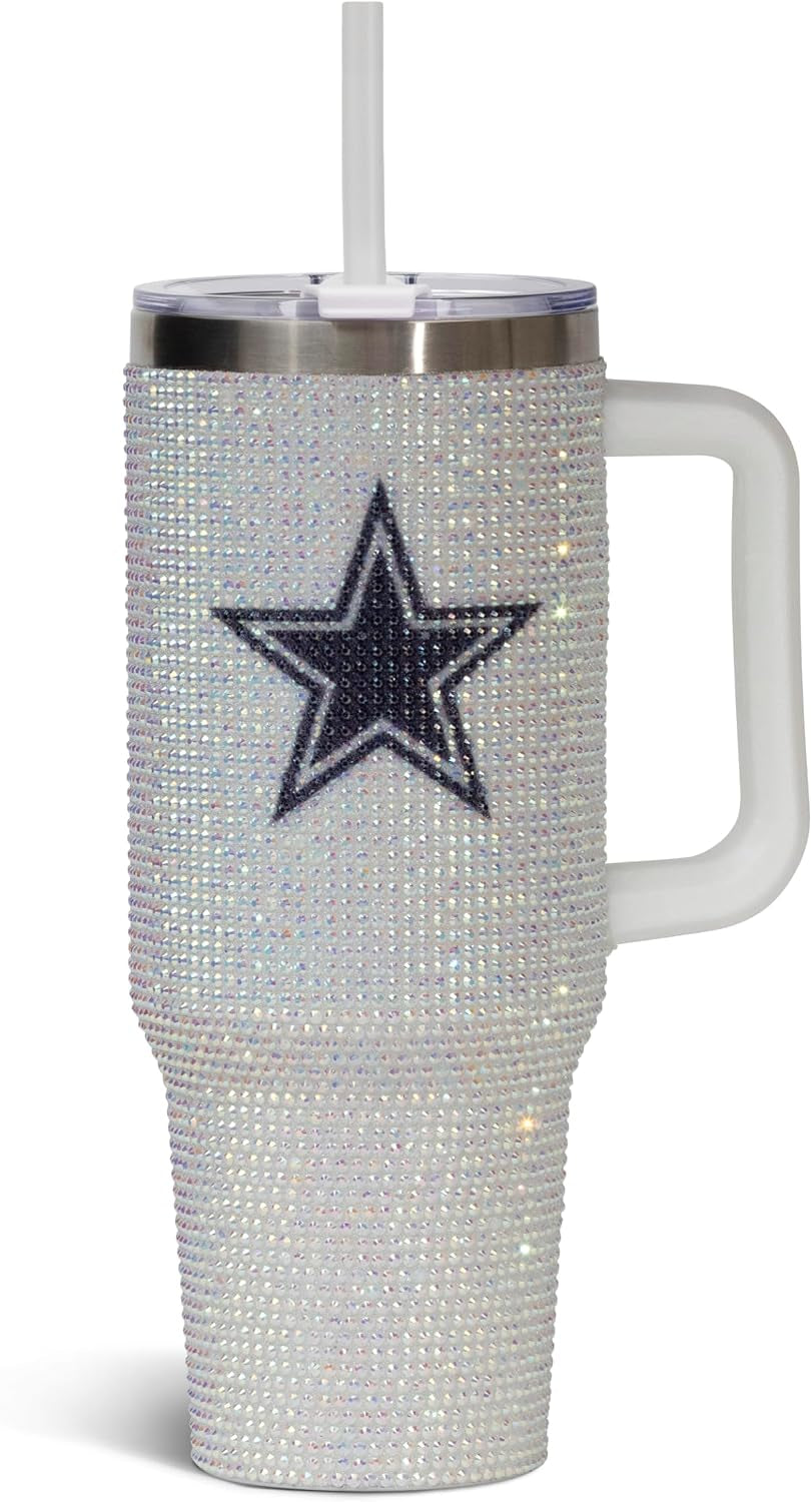 The Memory Company Officially Licensed 40Oz White Bling Game Day Tumbler, Las Vegas Raiders