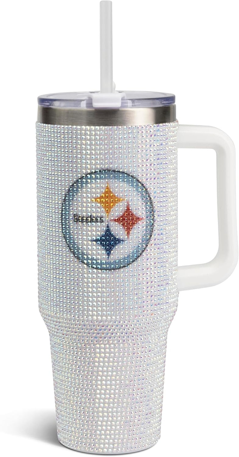 The Memory Company Officially Licensed 40Oz White Bling Game Day Tumbler, Las Vegas Raiders