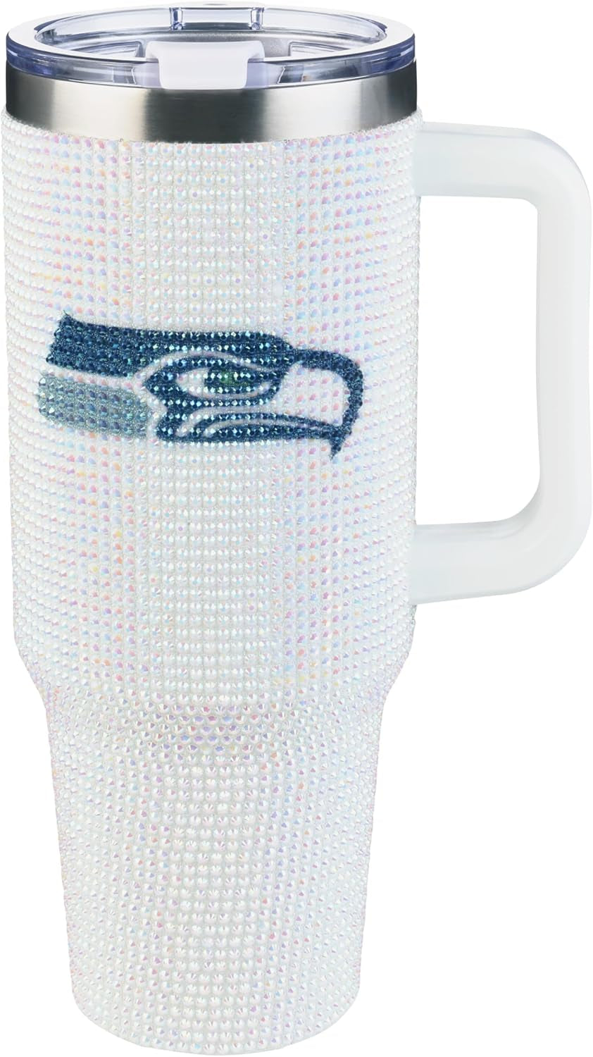 The Memory Company Officially Licensed 40Oz White Bling Game Day Tumbler, Las Vegas Raiders