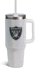 The Memory Company Officially Licensed 40Oz White Bling Game Day Tumbler, Las Vegas Raiders