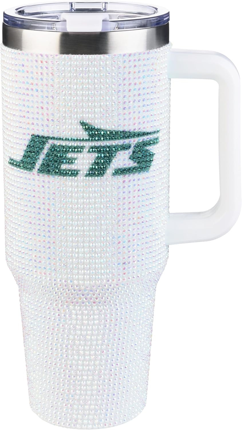 The Memory Company Officially Licensed 40Oz White Bling Game Day Tumbler, Las Vegas Raiders