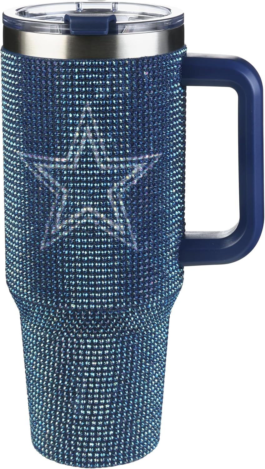 The Memory Company Officially Licensed 40Oz White Bling Game Day Tumbler, Las Vegas Raiders