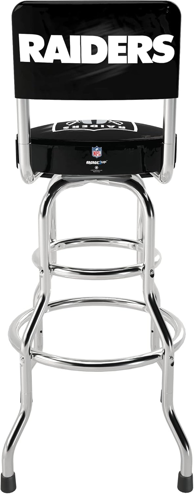 ARCADE1UP NFL Blitz High Back Stool with Adjustable Height and Swiveling Padded Seat (Las Vegas Raiders)