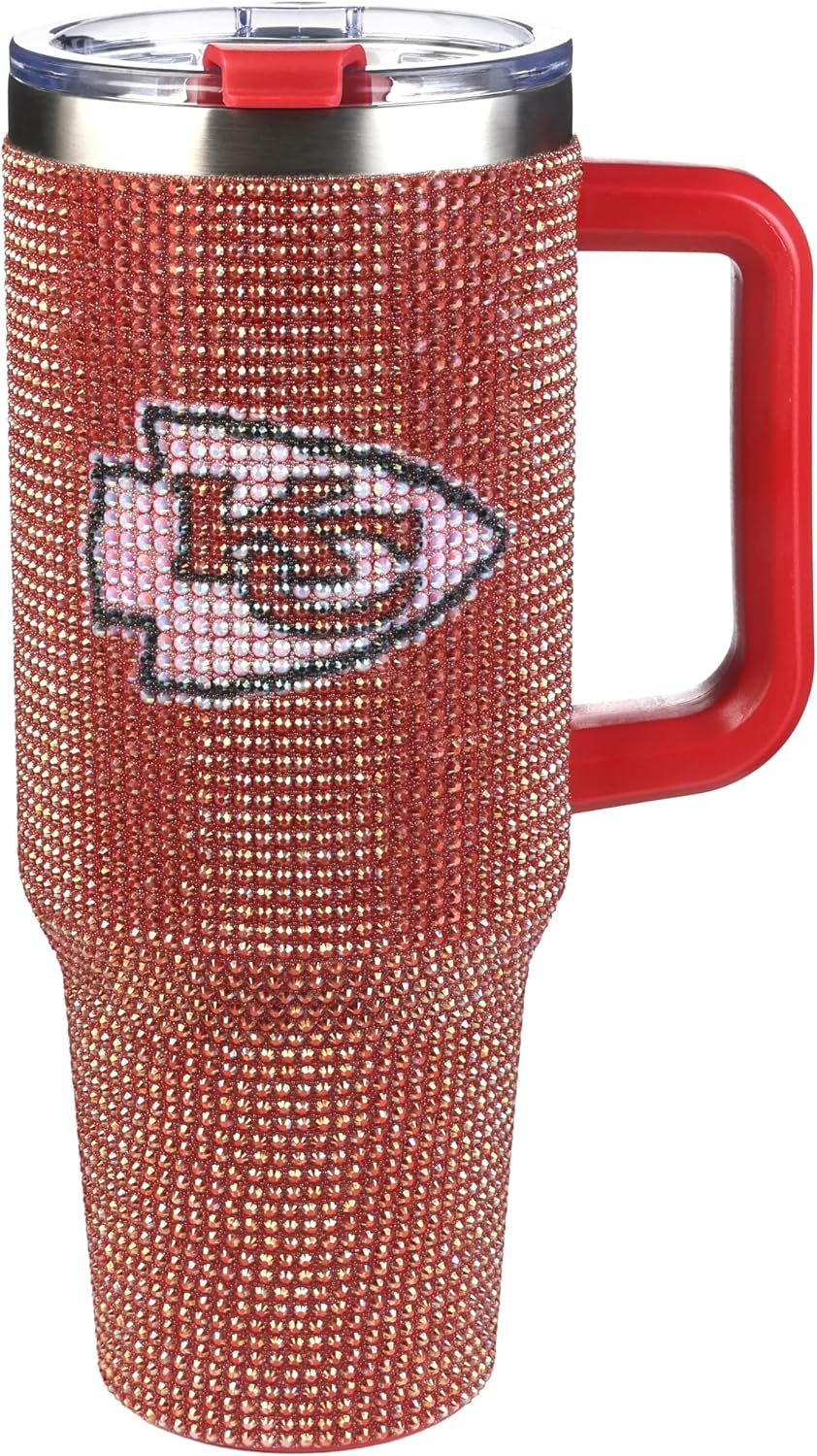 The Memory Company Officially Licensed 40Oz White Bling Game Day Tumbler, Las Vegas Raiders
