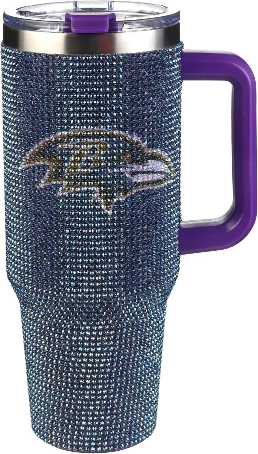 The Memory Company Officially Licensed 40Oz White Bling Game Day Tumbler, Las Vegas Raiders