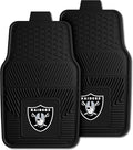 FANMATS 8774 Las Vegas Raiders 2-Piece Heavy Duty Vinyl Car Mat Set, Front Row Floor Mats, All Weather Protection, Universal Fit, Deep Resevoir Design