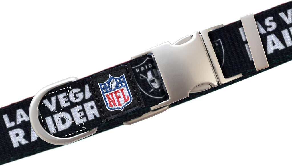 Littlearth NFL Las Vegas Raiders Pet Premium Collar, Team Color, Large