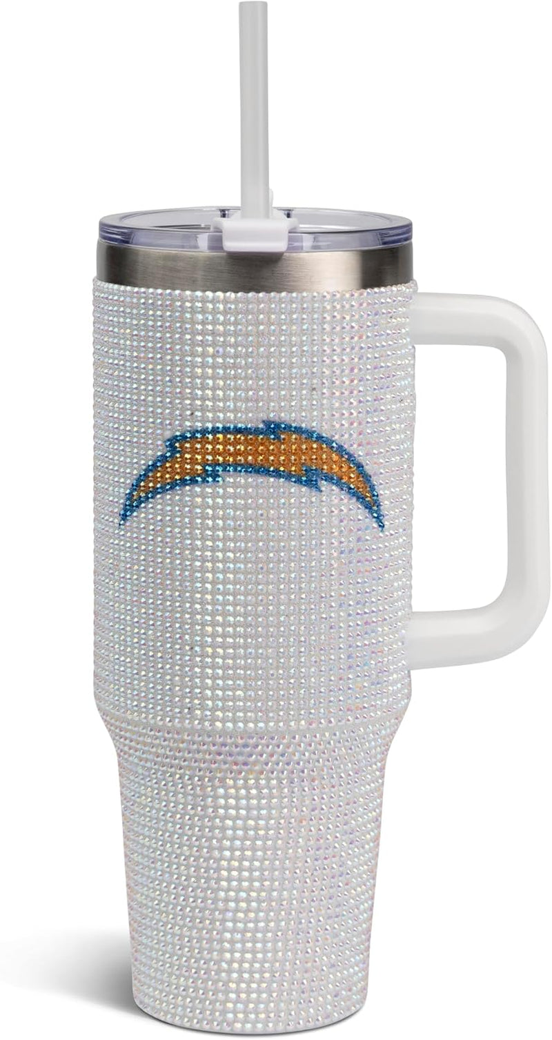 The Memory Company Officially Licensed 40Oz White Bling Game Day Tumbler, Las Vegas Raiders
