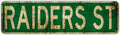 Raiders St Retro Road Sign -Street Signs 4X16 Inch Metal Sign, Aluminum Wall Decor for Man Cave, Car Dashboard, Christmas Holiday Decor, Drive Way Marker, Outdoor Signage, Gift Idea