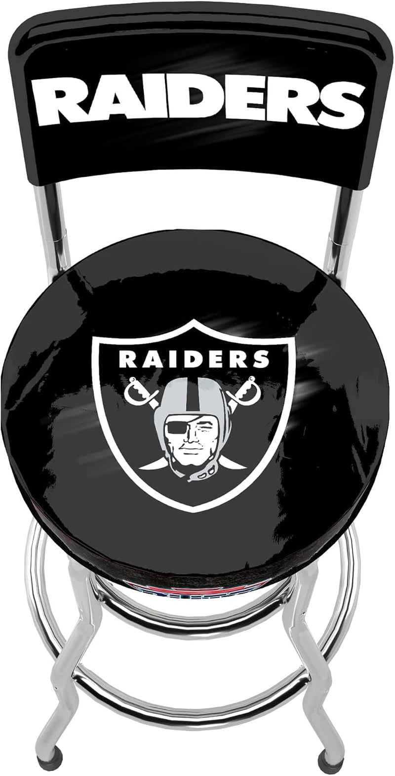 ARCADE1UP NFL Blitz High Back Stool with Adjustable Height and Swiveling Padded Seat (Las Vegas Raiders)