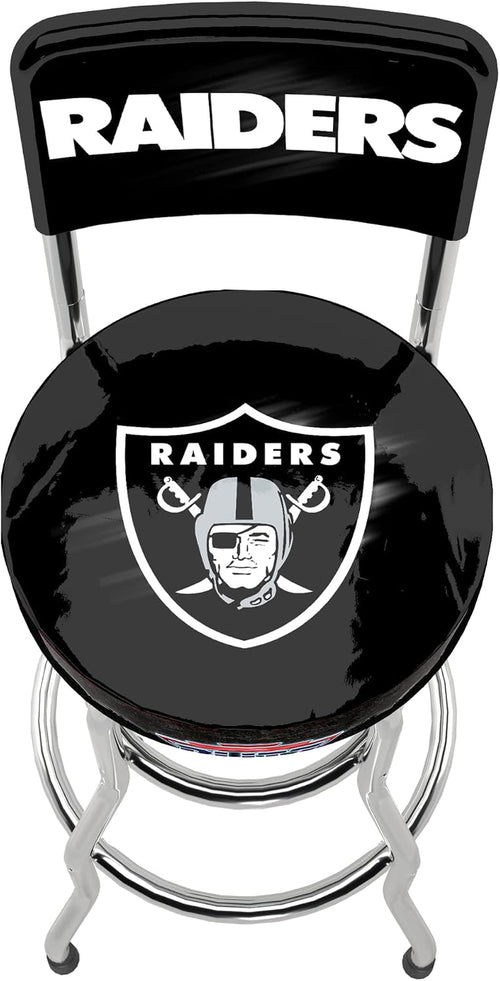 ARCADE1UP NFL Blitz High Back Stool with Adjustable Height and Swiveling Padded Seat (Las Vegas Raiders)