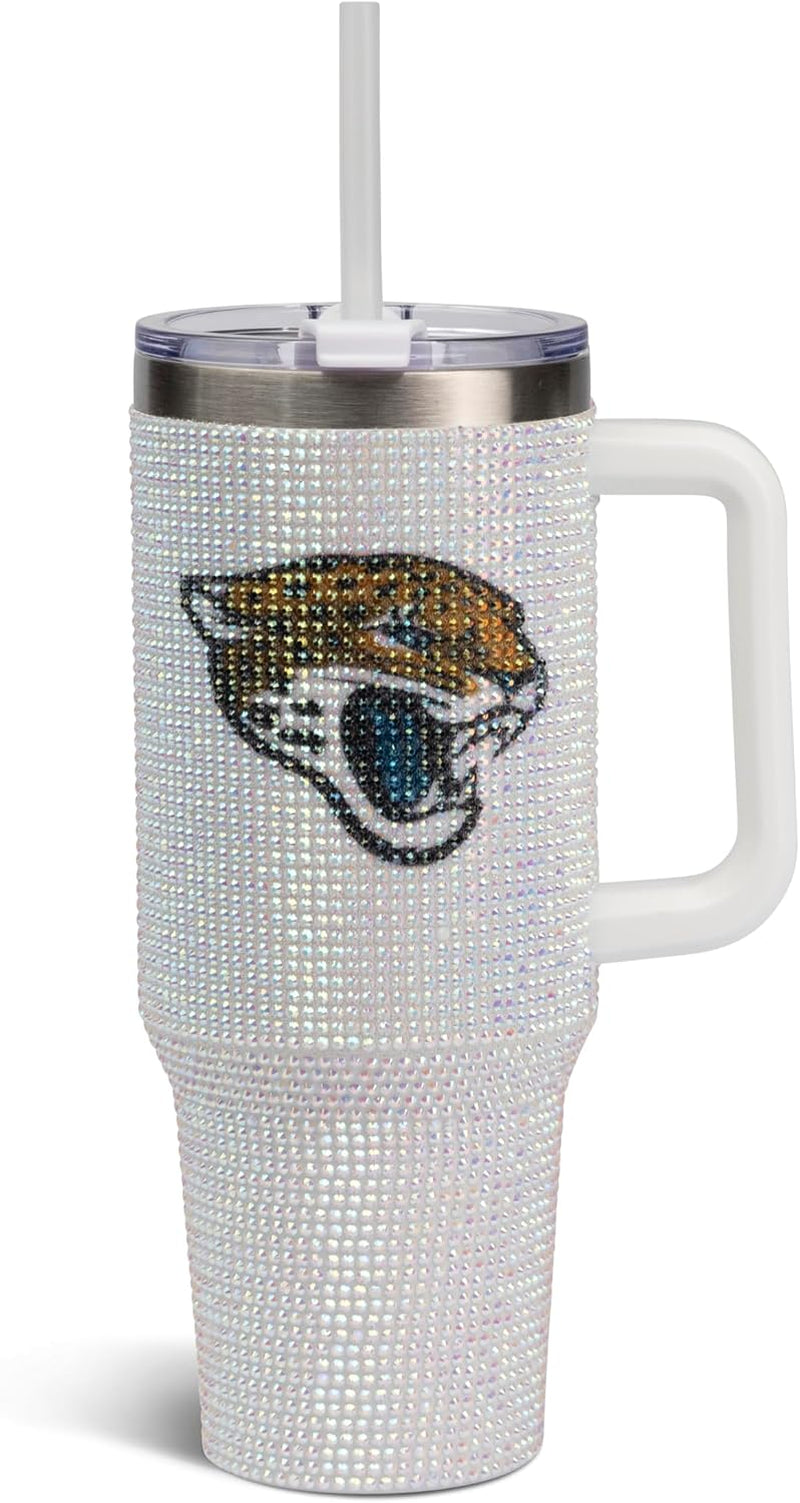 The Memory Company Officially Licensed 40Oz White Bling Game Day Tumbler, Las Vegas Raiders