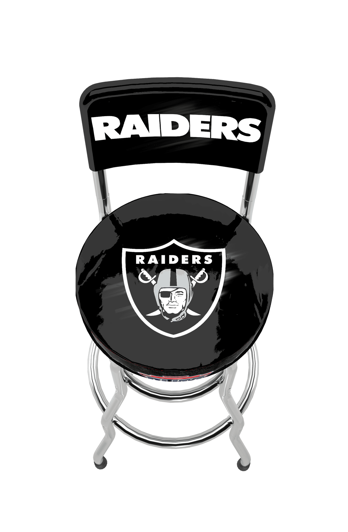 Las Vegas Raiders NFL Blitz High Back Adjustable Swivel Stool,
