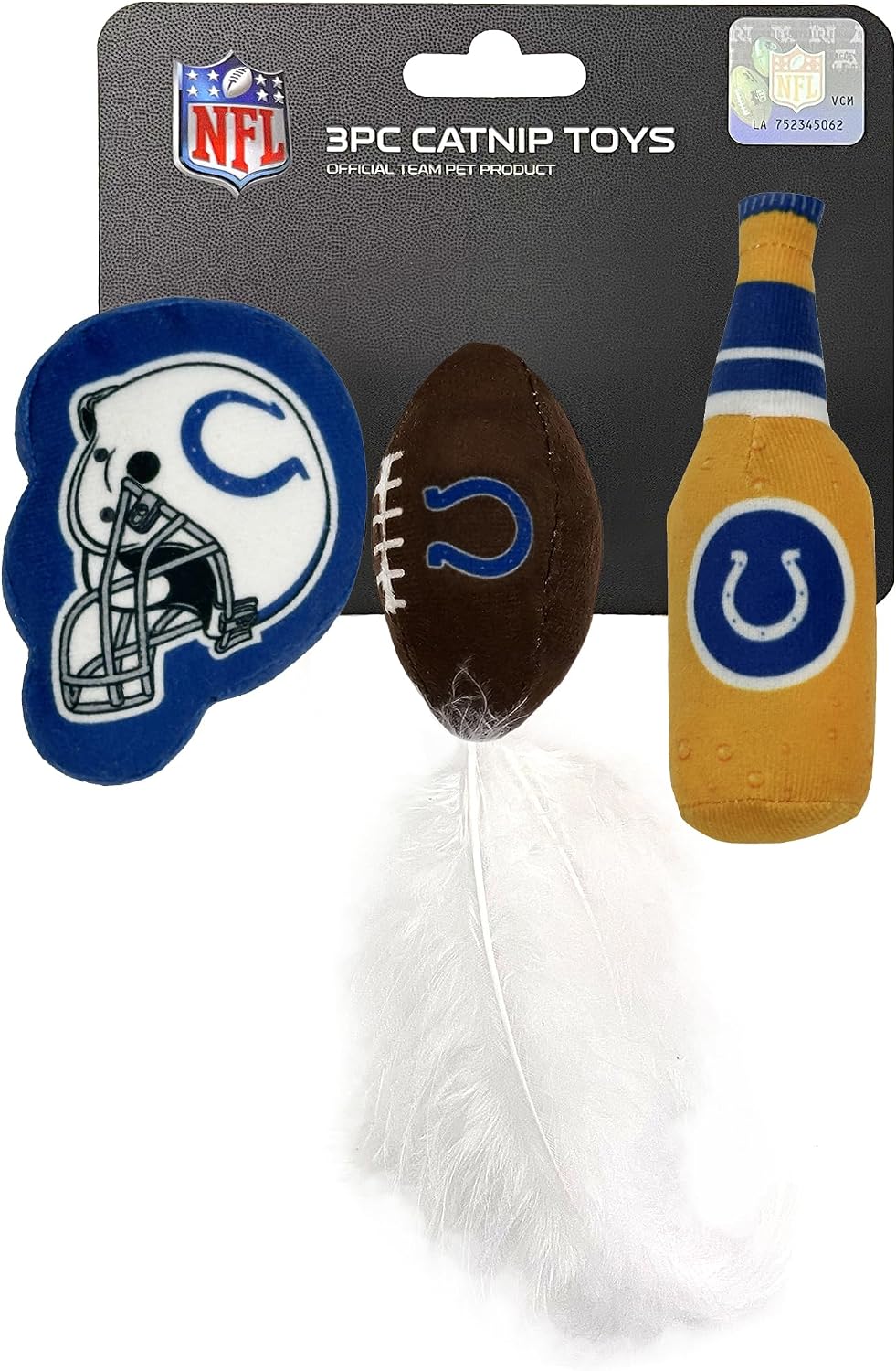 BEST PLUSH CAT TOY - NFL LAS VEGAS RAIDERS Complete Set of 3 Piece Cat Toys Filled with Fresh Catnip. Includes: 1 Helmet Cat Toy, 1 Football Cat Toy with Feathers & 1 Beer Bottle. Beautiful Team LOGOS