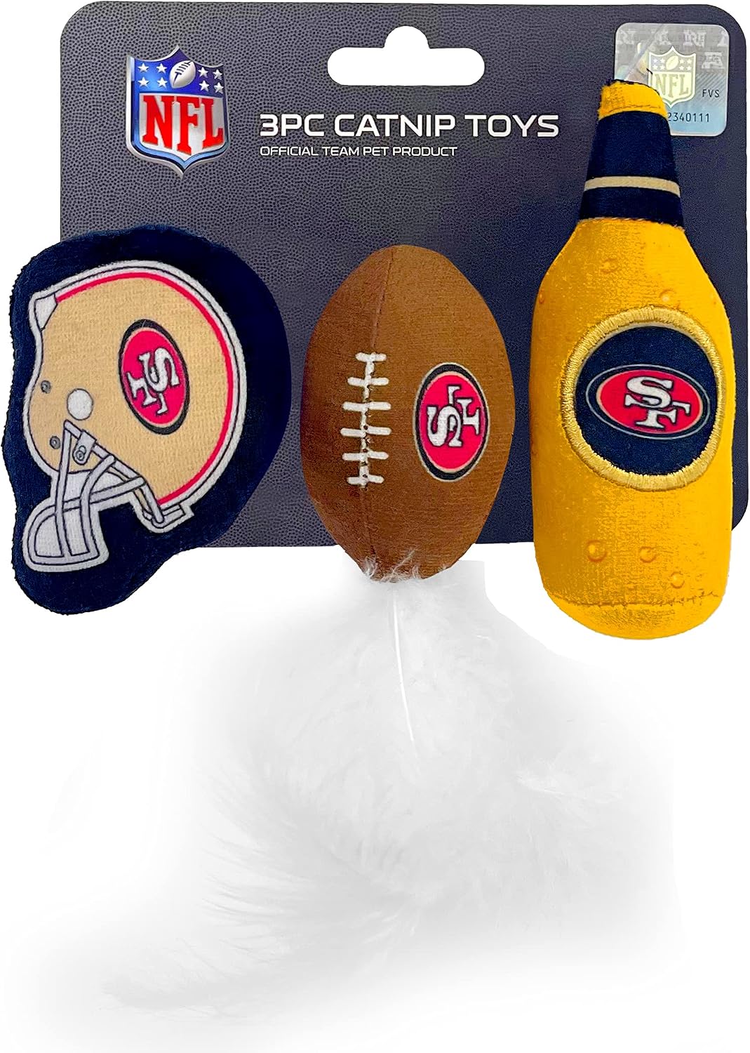 BEST PLUSH CAT TOY - NFL LAS VEGAS RAIDERS Complete Set of 3 Piece Cat Toys Filled with Fresh Catnip. Includes: 1 Helmet Cat Toy, 1 Football Cat Toy with Feathers & 1 Beer Bottle. Beautiful Team LOGOS