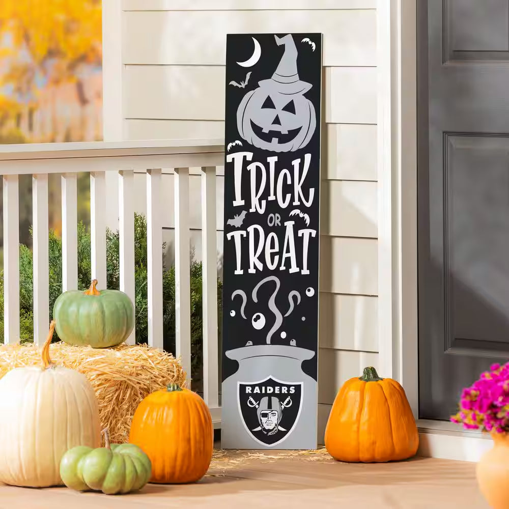 47 In. Double Sided Leaner Halloween Prop Porch Sign, Las Vegas Raiders