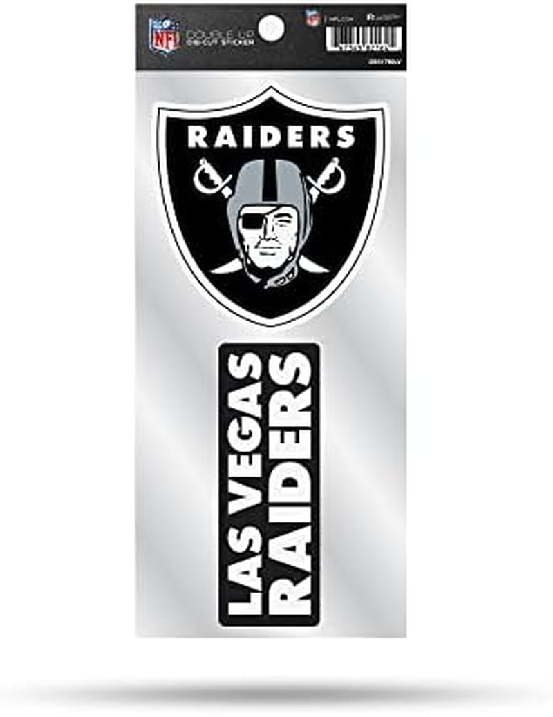 Rico Industries NFL Football Las Vegas Raiders Double up Die Cut 2-Piece Sticker Sheet