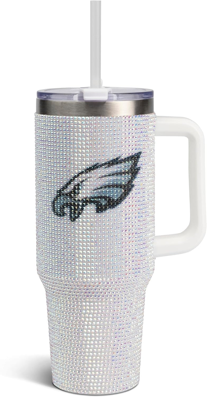 The Memory Company Officially Licensed 40Oz White Bling Game Day Tumbler, Las Vegas Raiders