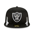 Las Vegas Raiders  2021 NFL Official Sideline HOME 59Fifty Fitted Hat - Black/Silver