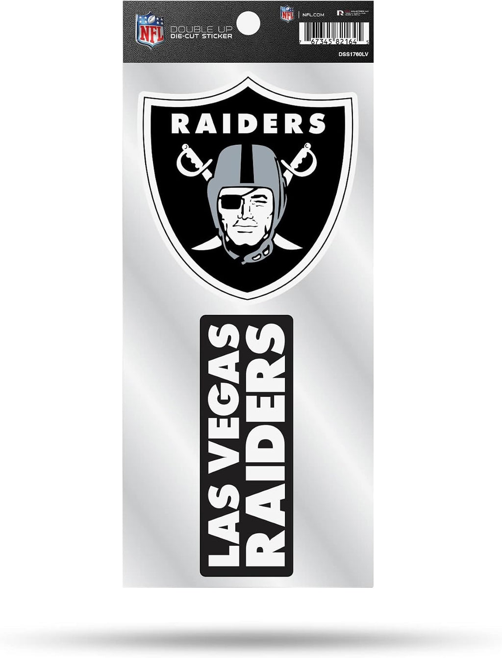 Rico Industries NFL Football Las Vegas Raiders Double up Die Cut 2-Piece Sticker Sheet