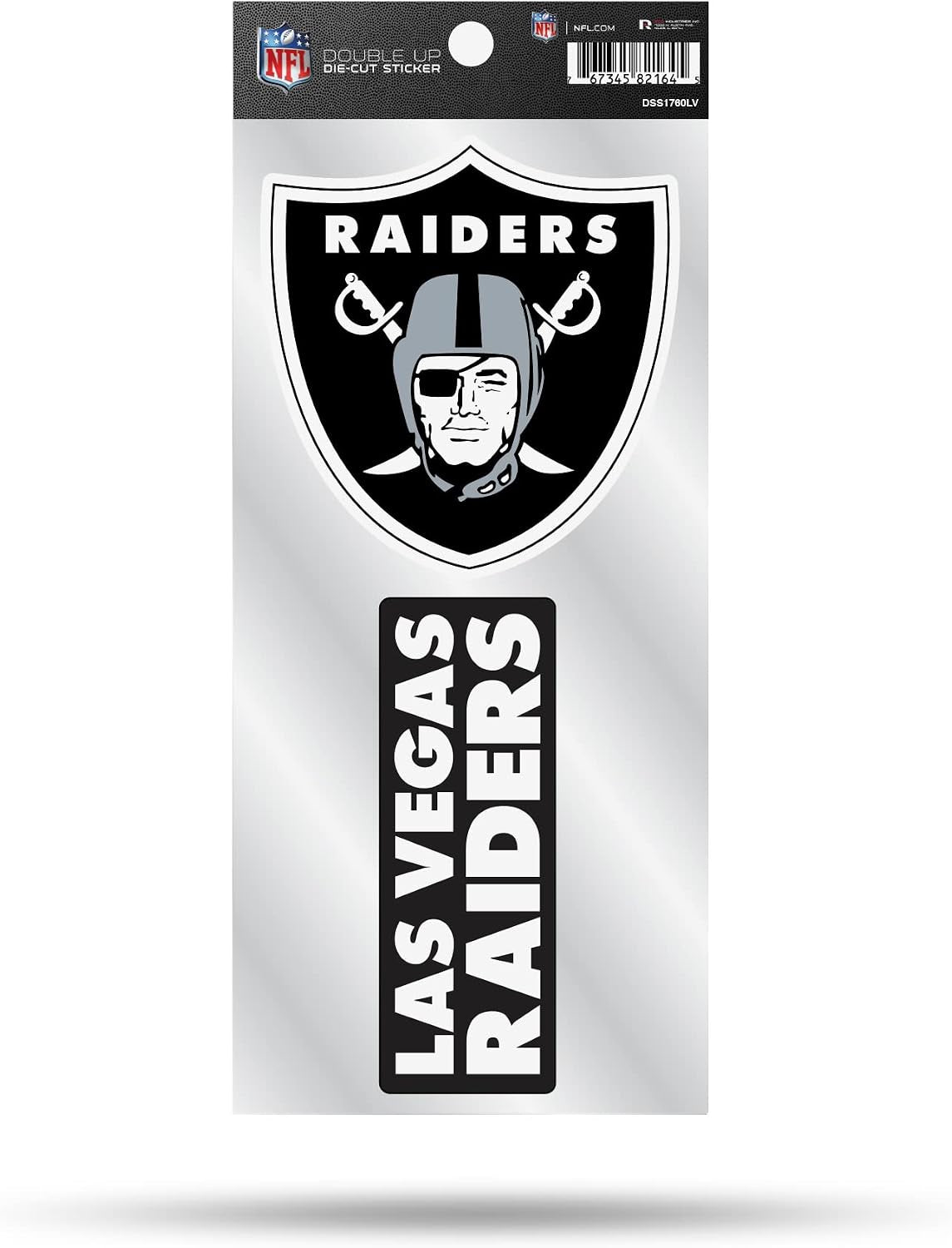 Rico Industries NFL Football Las Vegas Raiders Double up Die Cut 2-Piece Sticker Sheet