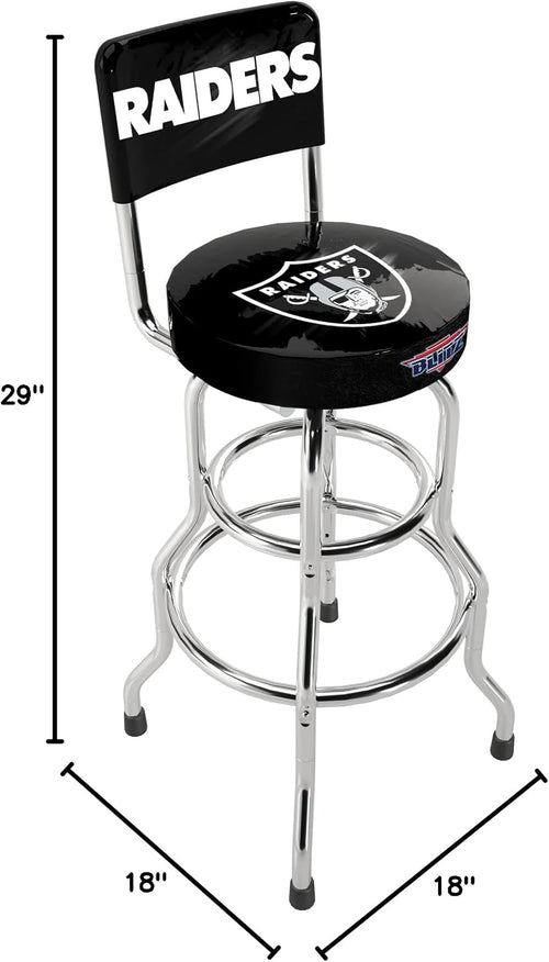 ARCADE1UP NFL Blitz High Back Stool with Adjustable Height and Swiveling Padded Seat (Las Vegas Raiders)