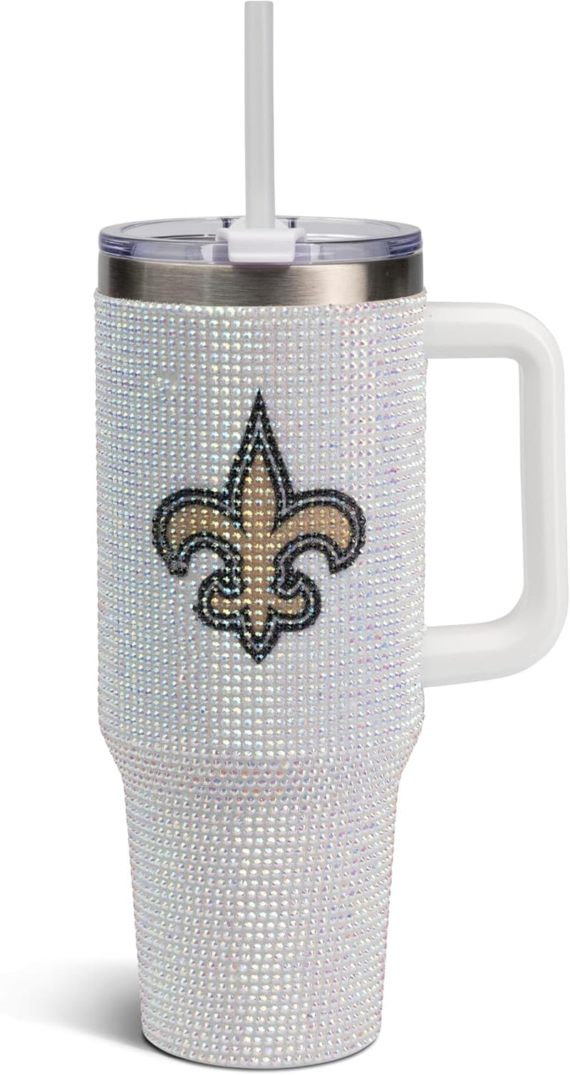 The Memory Company Officially Licensed 40Oz White Bling Game Day Tumbler, Las Vegas Raiders