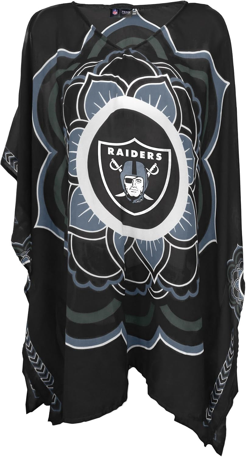 Littlearth NFL Las Vegas Raiders Caftan Flower, Team Color, 32" X 42"