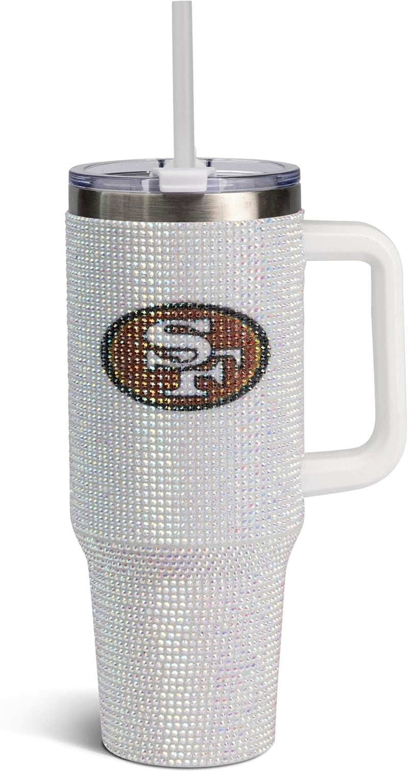 The Memory Company Officially Licensed 40Oz White Bling Game Day Tumbler, Las Vegas Raiders