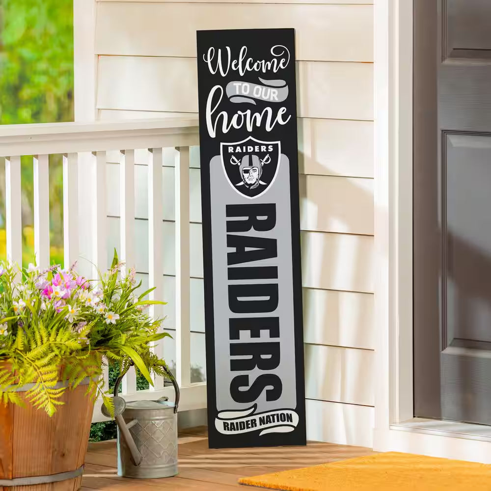 47 In. Double Sided Leaner Halloween Prop Porch Sign, Las Vegas Raiders