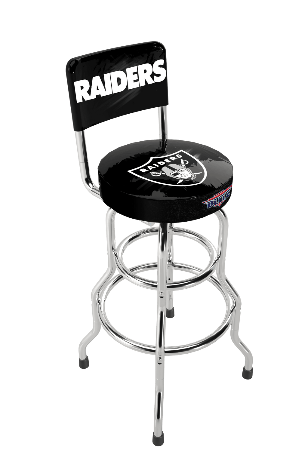 Las Vegas Raiders NFL Blitz High Back Adjustable Swivel Stool,