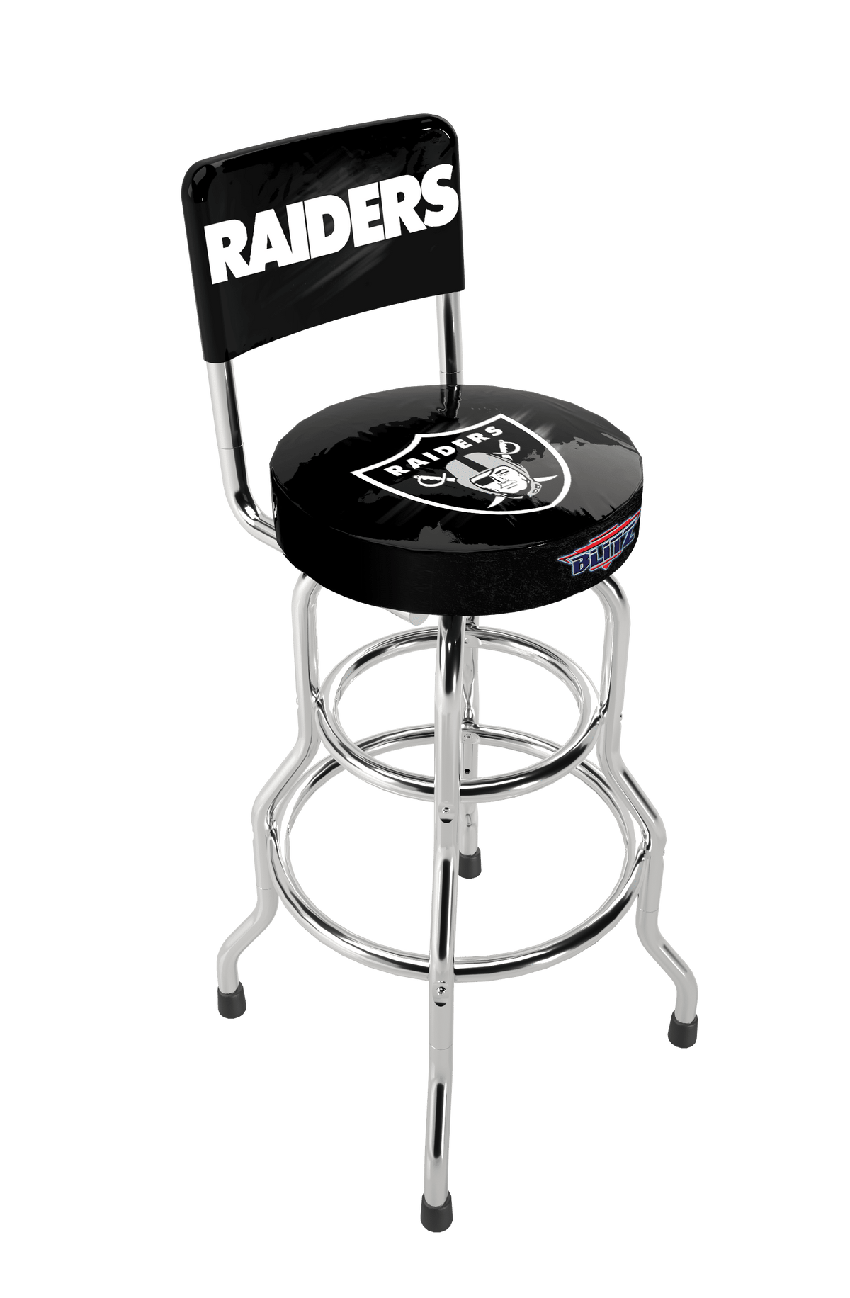 Las Vegas Raiders NFL Blitz High Back Adjustable Swivel Stool,