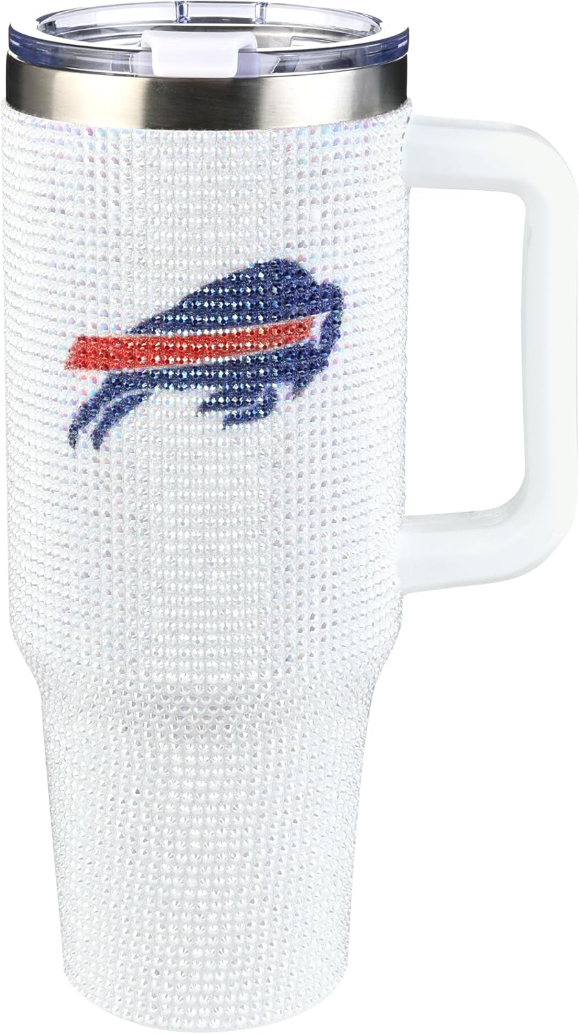 The Memory Company Officially Licensed 40Oz White Bling Game Day Tumbler, Las Vegas Raiders