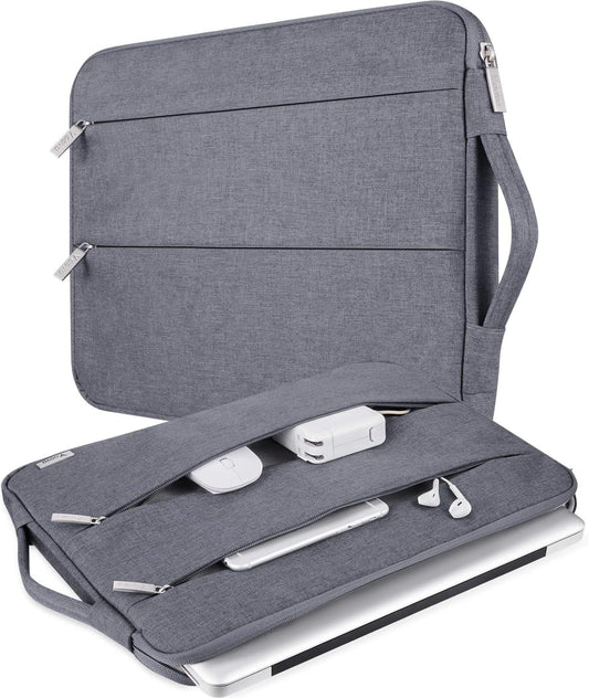 V  11 11.6 12 Inch Laptop Sleeve Case,Slim Computer Cover Bag Compatible with Macbook Air 11,Mac 12,Surface Pro 9 8 7/Laptop Go 2 3,HP Acer Asus Samsung Chromebook 4,Grey