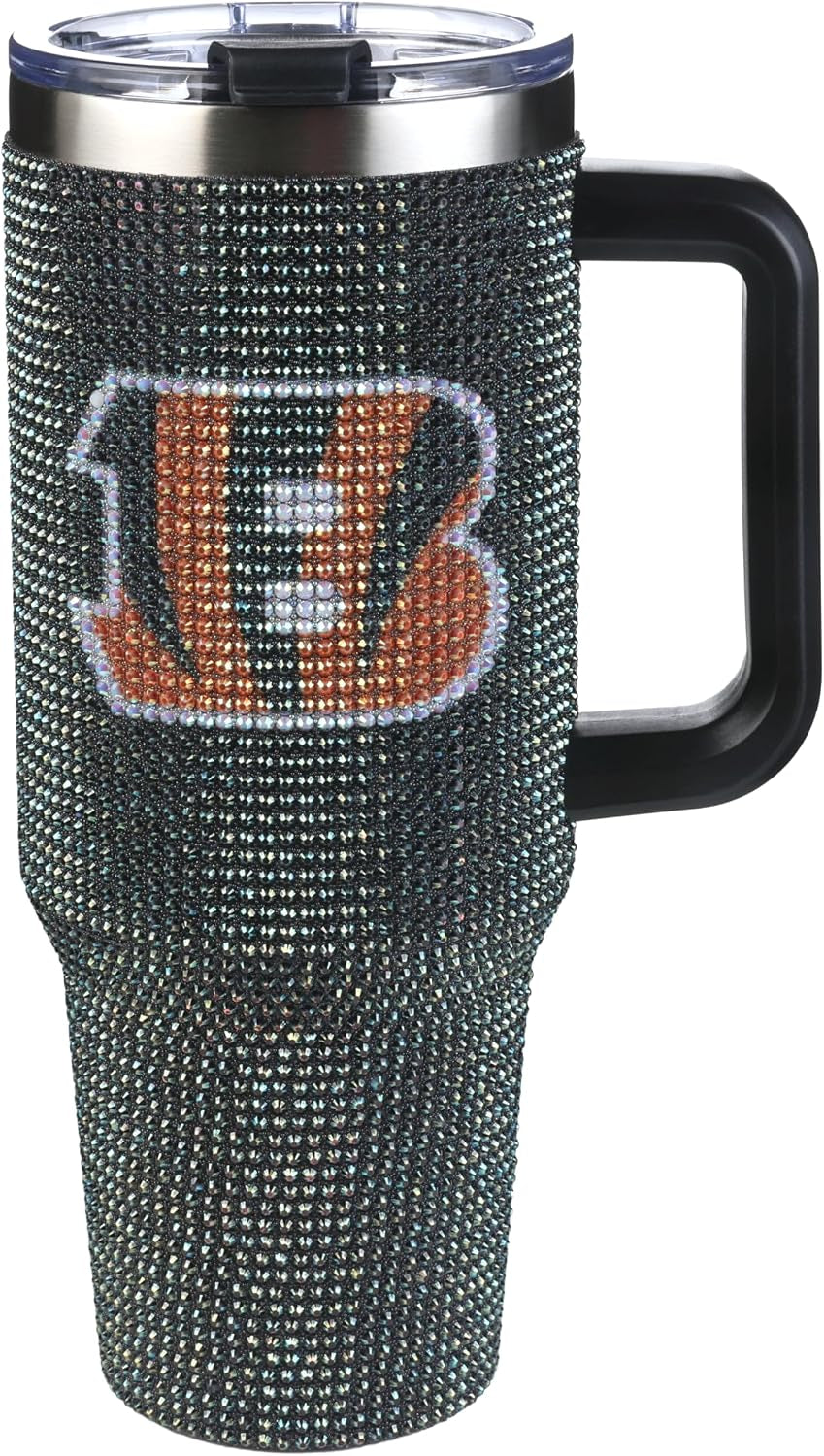 The Memory Company Officially Licensed 40Oz White Bling Game Day Tumbler, Las Vegas Raiders