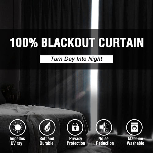 100% Blackout Curtains for Bedroom Thermal Insulated Blackout Curtains 54 Inch Length Heat and Full Light Blocking Curtains for Living Room with Black Liner 2 Panels Set, Light Sage